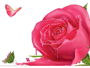 Juicy, abstract, reflection, rode, flower, nature, flowert HD wallpaper