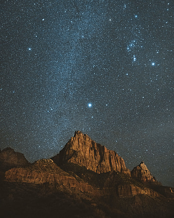 Mountains, Nature, Sky, Stars, Night, Starry Sky HD phone wallpaper