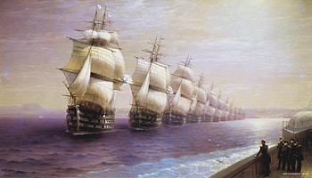 Parade of the Black Sea-fleet, sails, spectators, water, sailings ships HD wallpaper