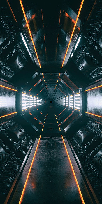 Space room glow tunnel, Technological , Sci-fi environment, Dark futuristic aesthetics HD phone wallpaper