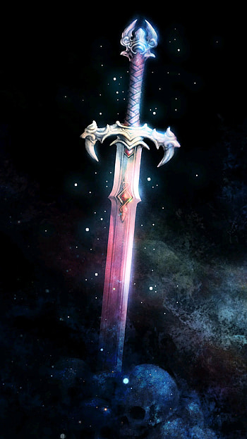 Espada 01, magic, sword, symbol, art, mistico, calavera, skull HD phone wallpaper