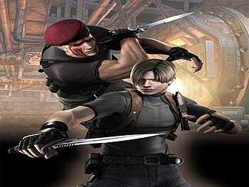 Krauser vs Leon , knife, krauser vs leon, resident evil 4 HD wallpaper