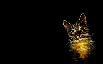 Cat, Abstract, Smoke, , Drawing, Shadow, Traits, Features HD wallpaper