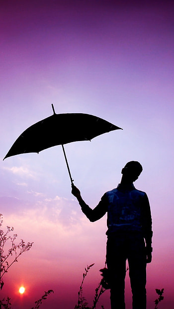 Single Boy Attitude, Umbrella, background HD phone wallpaper