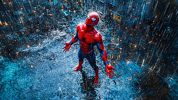 Spiderman Let It Rain Over, spiderman, superheroes, artwork, digital-art, ai HD wallpaper