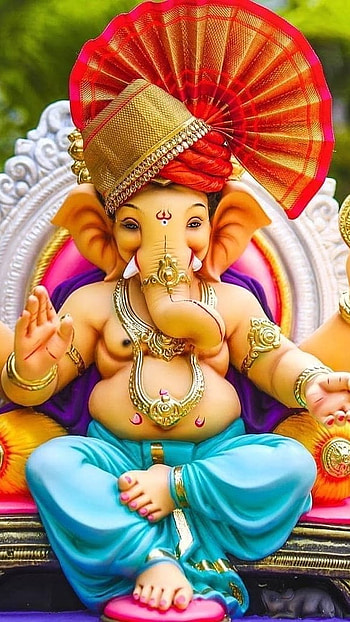 Ganpati , Ganesh Aasan, nature background HD phone wallpaper