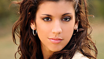 brunette, face, girl, hair HD wallpaper