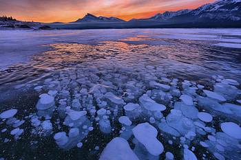 Winter, Nature, Sunset, Ice, Snow, Horizon, Lake HD wallpaper