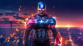 Captain America Charged And Ready, captain-america, superheroes, artwork, ai, art HD wallpaper