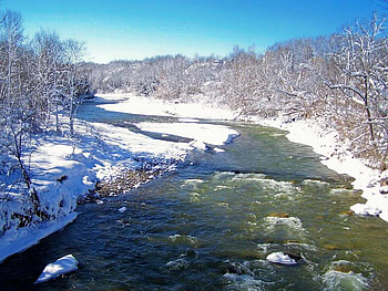 Bakeshop Bridge, winter, bridge, river, snow HD wallpaper