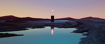 Desert Mountains Reflection, reflection, artist, artwork, digital-art HD wallpaper