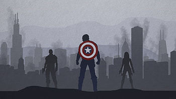 Captain America And His Team, captain-america, superheroes, artwork, deviantart HD wallpaper
