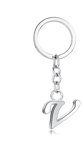 V Letter, Keychain, Silver HD phone wallpaper