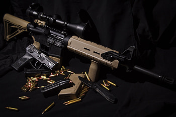 ar-15 assault rifle cz p-07 gun knife weapon HD wallpaper