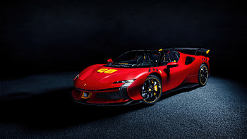 Ultra of Red Ferrari SF90 Spider Sports Car, vehicle, Ferrari, Ferrari SF90 Spider, red car HD wallpaper