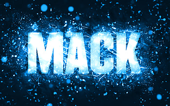 Happy Birtay Mack, , blue neon lights, Mack name, creative, Mack Happy Birtay, Mack Birtay, popular american male names, with Mack name, Mack HD wallpaper