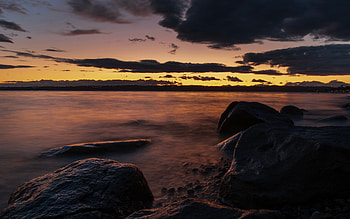 Dark Evening Sea Coast , evening, sea, coast, nature HD wallpaper