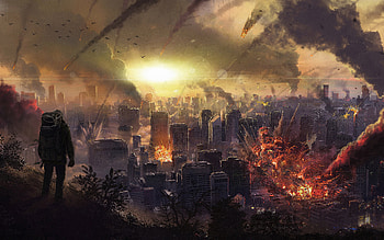 Meteors Rain , meteors, rain, apocalypse, explosion, cosmos, deviantart HD wallpaper