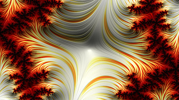 Trippy Psychedelic Fractal, colorful, colors, white, red, Abstract, fractal HD wallpaper