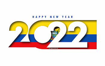 Happy New Year 2022 Ecuador, white background, Ecuador 2022, Ecuador 2022 New Year, 2022 concepts, Ecuador, Flag of Ecuador HD wallpaper