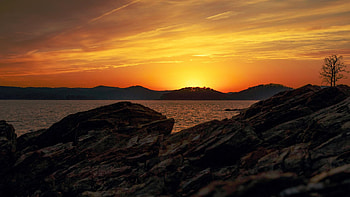Sunrise at Broken Bow Lake, Oklahoma, clouds, sky, hills, usa, colors HD wallpaper