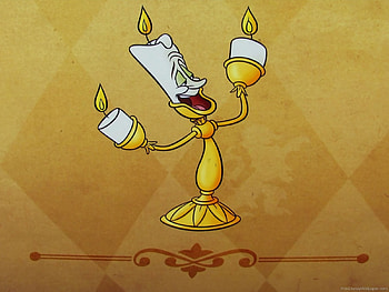 Lumiere, Candle, Cartoon, Beauty and the Beast, Disney HD wallpaper