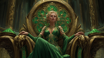 Emerald Royalty: Queen on the Throne — Ultra, woman, princess, Royalty, queen, throne HD wallpaper