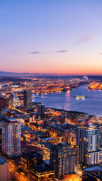 Skyline travels, Seattle skyline at night, Xperia , Stunning HD phone wallpaper
