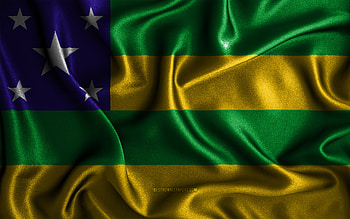 Sergipe flag, , silk wavy flags, brazilian states, Day of Sergipe, fabric flags, Flag of Sergipe, 3D art, Sergipe, South America, States of Brazil, Sergipe 3D flag, Brazil HD wallpaper