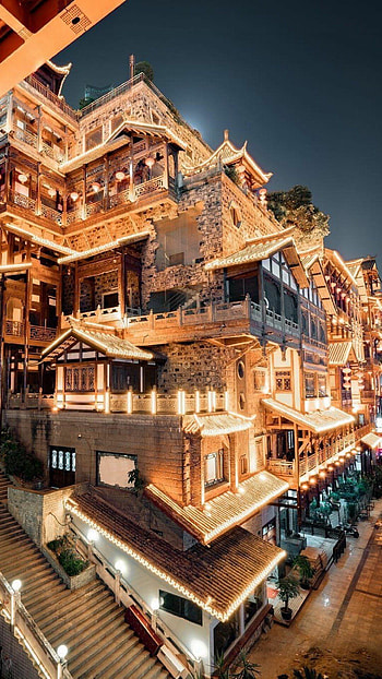 Hongya Cave, China HD phone wallpaper
