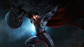 Superman Lifting Car, superman, superheroes, artist, artwork, digital-art, artstation HD wallpaper