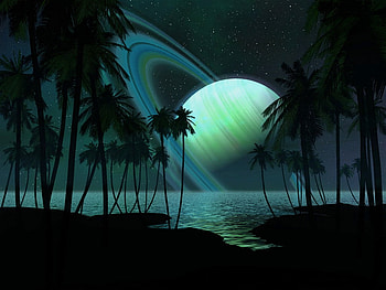 Tropical moon of Thetis, moon, tropical, of, sky, thetis HD wallpaper