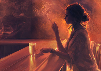 Girl Smoking Artwork, girls, artist, artwork, digital-art, artstation HD wallpaper