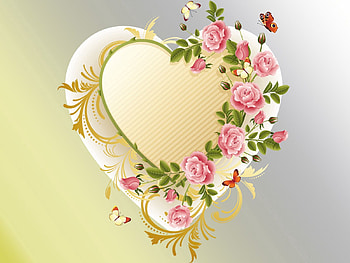 Flowers, Background, Love, Patterns, Heart HD wallpaper