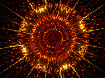 Abstract, Circles, Beams, Rays, Fractal, Fiery HD wallpaper