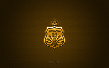 Bhayangkara Solo FC, Indonesian football club, yellow logo, yellow carbon fiber background, Liga 1, football, Surakarta, Indonesia, Bhayangkara Solo FC logo HD wallpaper