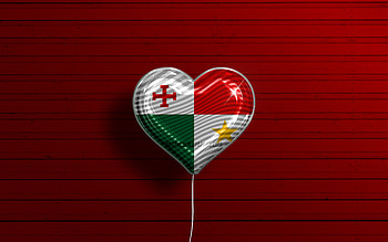 I Love Montero, , realistic balloons, red wooden background, Day of Montero, Bolivian cities, flag of Montero, Bolivia, balloon with flag, cities of Bolivia, Montero flag, Montero HD wallpaper