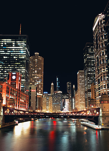 Cities, Architecture, City, Building, Lights, Bridge HD phone wallpaper