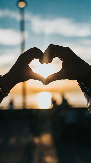 Finger Heart, Couple, Love, hand, heart HD phone wallpaper