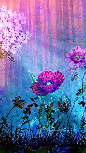 purple flower, poppy, artistic, flower HD phone wallpaper