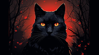 Mystic Black Cat, Black Cat, Animal, cat HD wallpaper