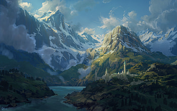 Artistic Peaks: Stunning Mountain Landscape, artistic, mountain HD wallpaper