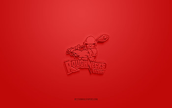Calgary Roughnecks, creative 3D logo, red background, National Lacrosse League, 3d emblem, Canadian box lacrosse team, NLL, Alberta, Canada, 3d art, lacrosse, Calgary Roughnecks 3d logo HD wallpaper