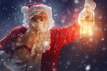 Santa, white, craciun, man, old, christmas, red, lantern, hat HD wallpaper