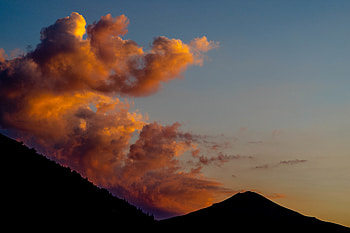 Nature, Sunset, Sky, Clouds, Silhouette, Hill HD wallpaper