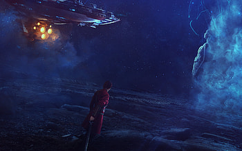 Scifi Warrior Fantasy Spaceship, scifi, warrior, fantasy, spaceship, artist, artwork, digital-art HD wallpaper