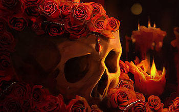 Red Roses Skull - http://f.com/red-roses HD wallpaper