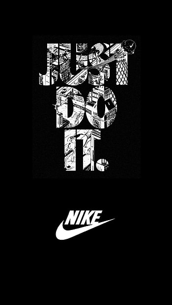 Nike, Bold black, Stylish design, High-definition HD phone wallpaper