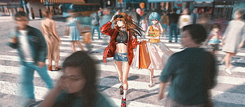 Girls of anime, video game, game HD wallpaper