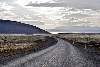 Road, landscape, sky, highway HD wallpaper
